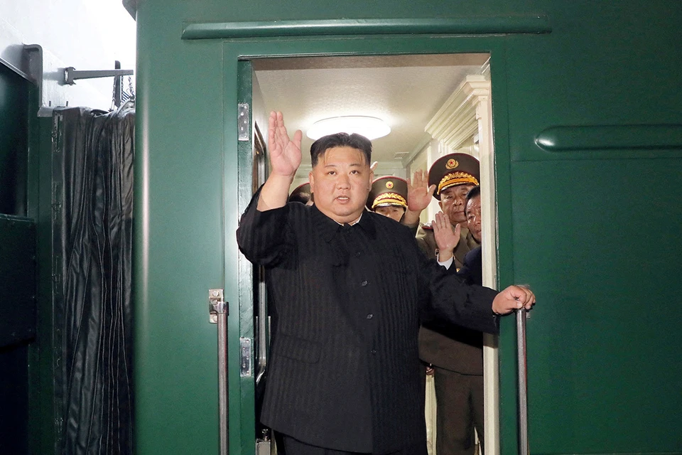 Comrade Kim arrived on his signature armored train.