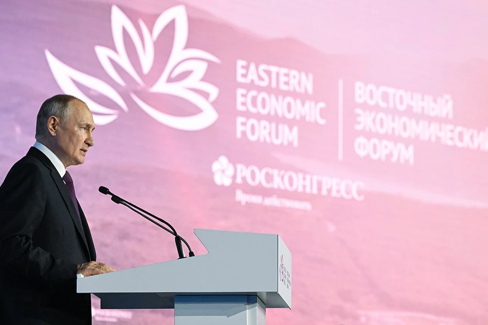 Vladimir Putin's speech at the WEF plenary session is considered the president's second main economic speech of the year.  Photo: Pavel Bednyakov/POOL/TASS